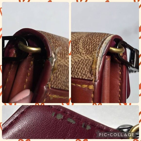 Coach Signature Coated Canvas & Calf Leather Envelope Style Chain Wallet. 72795 - Picture 9 of 9